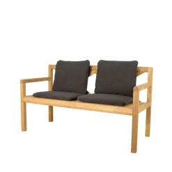 Banc Grace 2 places, Dark grey, teak