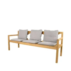 Banc Grace 3 places, Light grey, teak