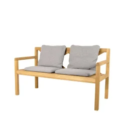 Banc Grace 2 places, Light grey, teak