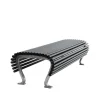 Banc Jujol, Lasure acajou noir, élancé, support noir