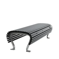 Banc Jujol, Lasure acajou noir, élancé, support noir