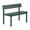 Banc Linear Steel avec dossier, Vert foncé, 110x34 cm
