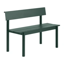 Banc Linear Steel avec dossier, Vert foncé, 110x34 cm