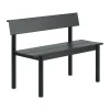 Banc Linear Steel avec dossier, Noir, 110x34 cm