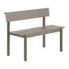 Banc Linear Steel avec dossier, Taupe, 110x34 cm