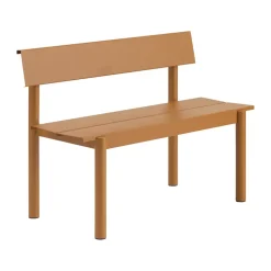 Banc Linear Steel avec dossier, Orange brûlé, 110x34 cm