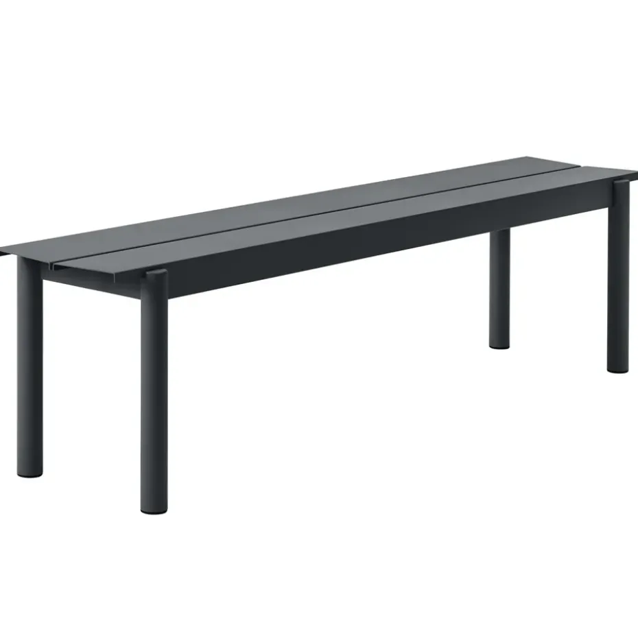 Banc Linear steel bench 170x34 cm, Black