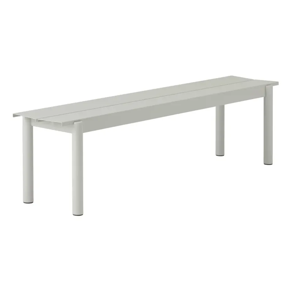 Banc Linear steel bench 170x34 cm, Grey (RAL 7044)