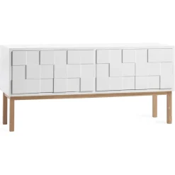 Banc multimédia Collect 2010 avec pieds, Chêne huilé blanc