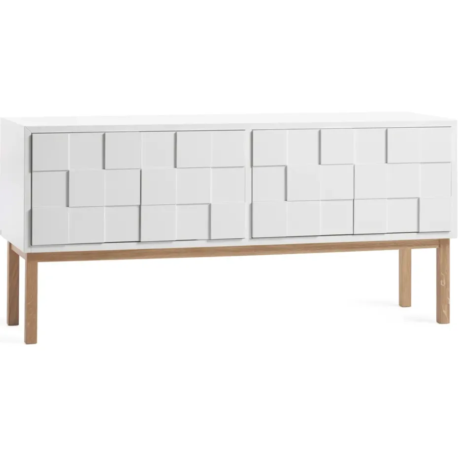 Banc multimédia Collect 2010 avec pieds, Chêne huilé blanc