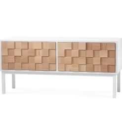 Banc multimédia Collect 2016 avec pieds, Chêne huilé blanc-blanc