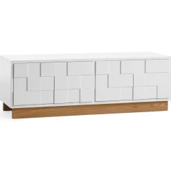 Banc multimédia Collect 2010, Blanc – socle en chêne