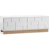 Banc multimédia Collect 2010, Blanc – socle en chêne huilé blanc