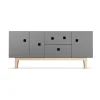 Banc multimédia Peep M2, slate grey, chêne pigmenté blanc