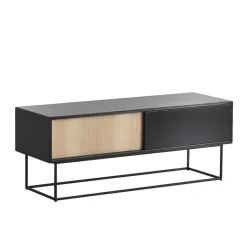 Banc multimédia Virka, noir - chêne