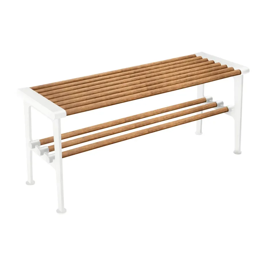 Banc Nostalgi 100 cm, Bambou-blanc