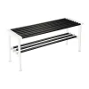 Banc Nostalgi 100 cm, Chêne teinté en noir-blanc