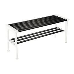 Banc Nostalgi 100 cm, Chêne teinté en noir-blanc