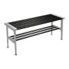 Banc Nostalgi 100 cm, Chêne teinté en noir-aluminium