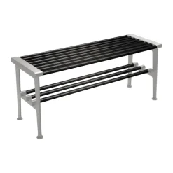 Banc Nostalgi 100 cm, Chêne teinté en noir-aluminium