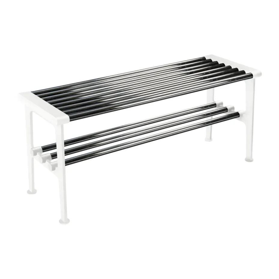 Banc Nostalgi 100 cm, Chrome-blanc