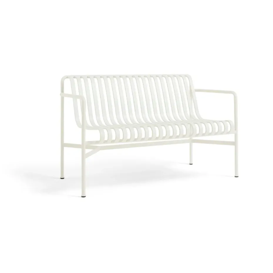 Banc Palissade Dining avec accoudoirs, Cream white