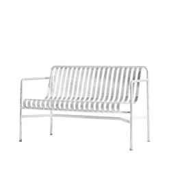 Banc Palissade Dining avec accoudoirs, Hot galvanized
