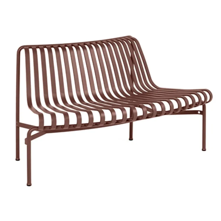 Banc Palissade Dining Park avec dossier courbé, Iron red