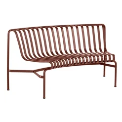 Banc Palissade Dining Park avec dossier incurvé, Iron red