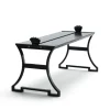 Banc Sneckan, Pin noir laqué, support noir