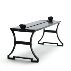 Banc Sneckan, Pin noir laqué, support noir