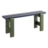 Banc Weekday Duo 111x23 cm pin laqué, Steel blue-olive