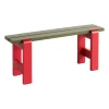 Banc Weekday Duo 111x23 cm pin laqué, Olive-wine red