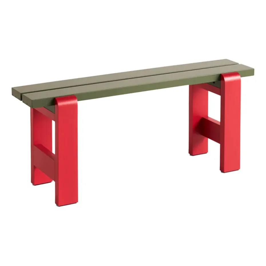Banc Weekday Duo 111x23 cm pin laqué, Olive-wine red