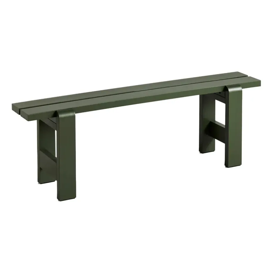 Banc Weekday 140x23 cm pin laqué, Olive