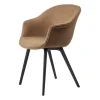 Bat Dining Chair fully upholstered plastic base, Around bouclé 032-black