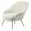 Bat Lounge Chair low back conic base, Dora boucle 0001-antique brass