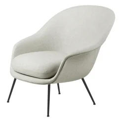 Bat Lounge Chair low back conic base, Plain 0026-black-matt black