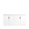 Buffet Aoko 77x160 cm, Blanc laqué