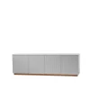 Buffet Beam, gris clair, socle en chêne huilé