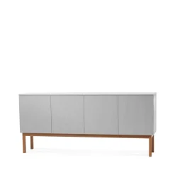 Buffet Beam, gris clair, structure en chêne huilé