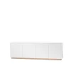 Buffet Beam, laqué blanc, socle en chêne huilé blanc