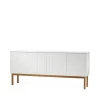 Buffet Beam, laqué blanc, structure en chêne huilé