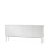 Buffet Beam, laqué blanc, structure blanche, plateau en marbre carrara