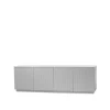 Buffet Beam, laqué gris clair, socle gris clair