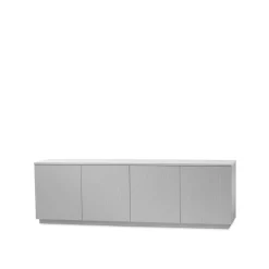 Buffet Beam, laqué gris clair, socle gris clair