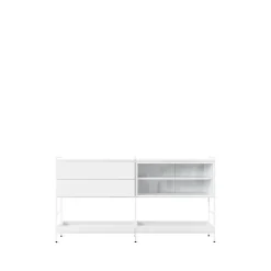 Buffet Molto Medium, blanc, 2 sections avec vitrine