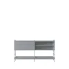 Buffet Molto Medium, gris, 2 sections avec vitrine