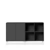 Buffet Pair, anthracite 04, pieds blancs laqués