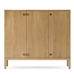 Buffet Prio haut, chêne huilé naturel, porte en bois